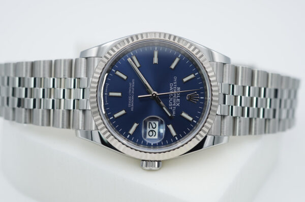 Rolex 126234 DATEJUST 36 FLUTED BEZEL BLUE DIAL JUBILEE BAND COMPLETE SET - Image 9