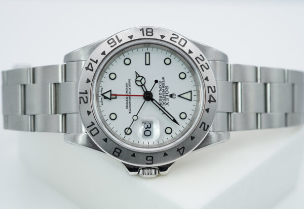 Rolex 16570 EXPLORER II 40MM POLAR WHITE DIAL LUG HOLES P SERIAL BOX PAPER - Image 10