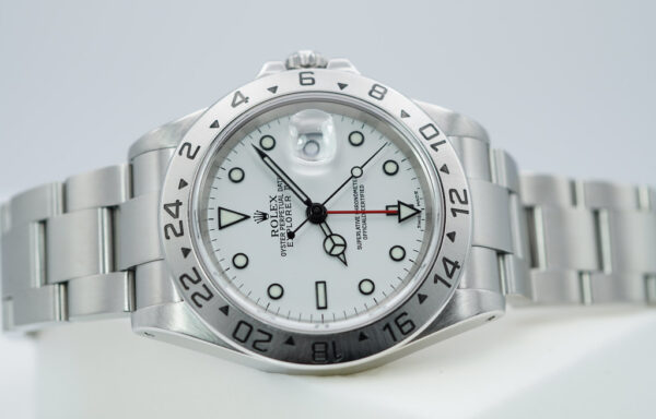 Rolex 16570 EXPLORER II 40MM POLAR WHITE DIAL LUG HOLES P SERIAL BOX PAPER - Image 11
