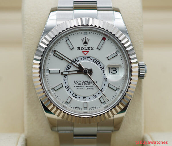 Rolex 326934 SKY-DWELLER WHITE DIAL OYSTER BRACELET COMPLETE SET