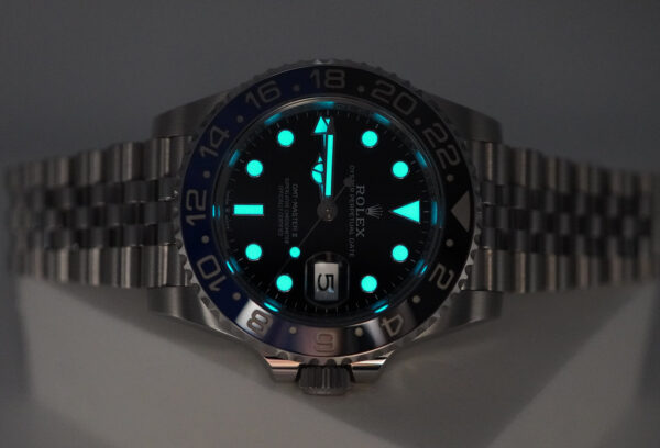 Rolex 126710BLNR GMT MASTER II BLACK BLUE BEZEL JUBILEE BAND WARRANTY FULL SET - Image 11