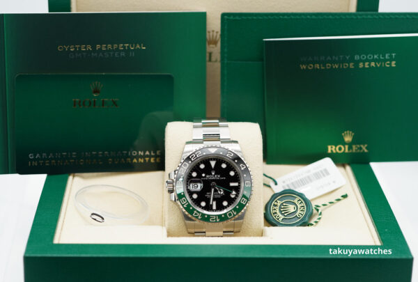 BRAND NEW Rolex 126720VTNR GMT MASTER 2 LEFTY SPRITE GREEN BLACK BEZEL 2023 FULL SET - Image 2