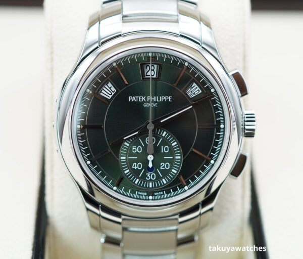 Patek PHILIPPE 5905 ANNUAL CALENDAR CHRONOGRAPH OLIVE GREEN DIAL FULL SET