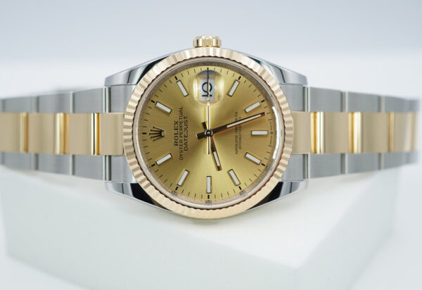 Rolex 126233 DATEJUST 36 YELLOW GOLD STEEL CHAMPAGNE DIAL OYSTER BAND 2023 FULL SET - Image 10