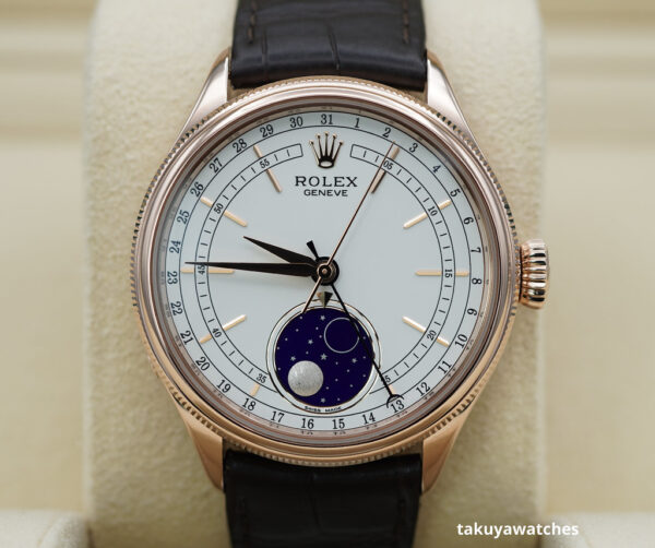 Rolex 50535 CELLINI MOONPHASE EVEROSE GOLD 39MM 2021 WARRANTY FULL SET