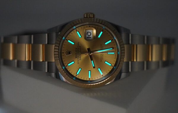 Rolex 126233 DATEJUST 36 YELLOW GOLD STEEL CHAMPAGNE DIAL OYSTER BAND 2023 FULL SET - Image 11