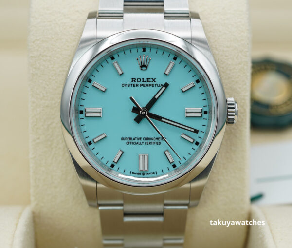 BRAND NEW Rolex 126000 OYSTER PERPETUAL 36 TURQUOISE BLUE DIAL 2023 COMPLETE SET