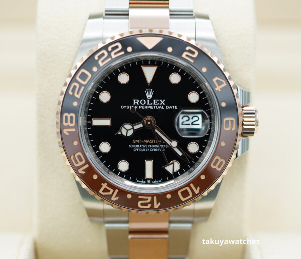 Rolex 126711CHNR GMT MASTER 2 ROSE GOLD STEEL ROOTBEER 2021 WARRANTY FULL SET