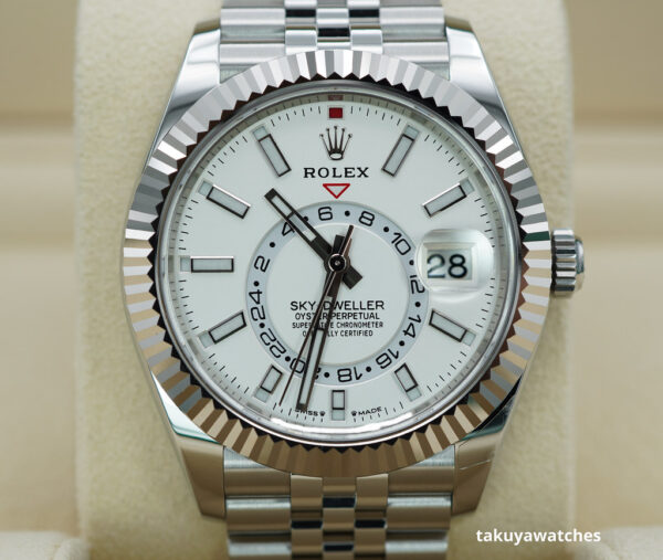 Rolex 336934 SKY-DWELLER WHITE DIAL JUBILEE BAND 2023 WARRANTY FULL SET