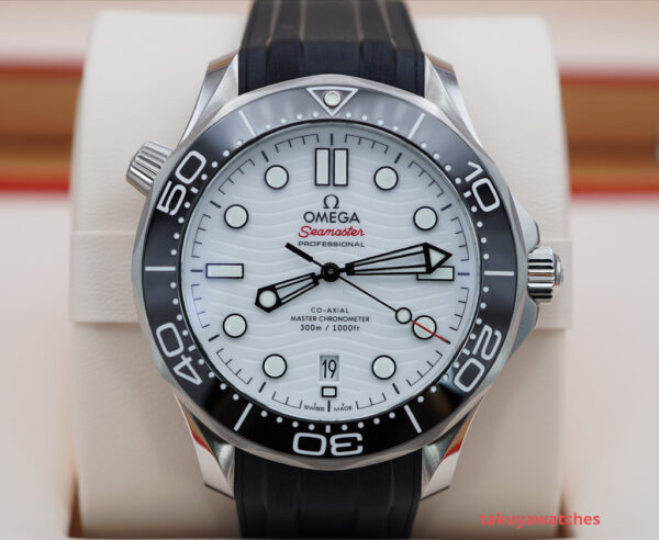 Omega SEAMASTER DIVER 300M WHITE WAVE DIAL RUBBER STRAP 2022 FULL SET