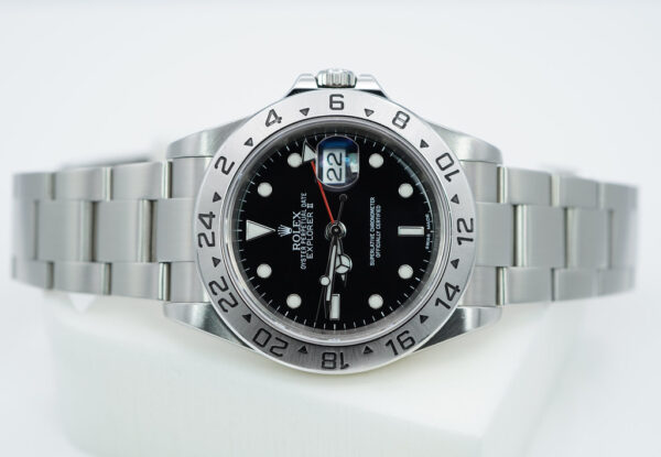 Rolex 16570 EXPLORER II 40MM BLACK DIAL LUG HOLES P SERIAL WARRANTY - Image 11
