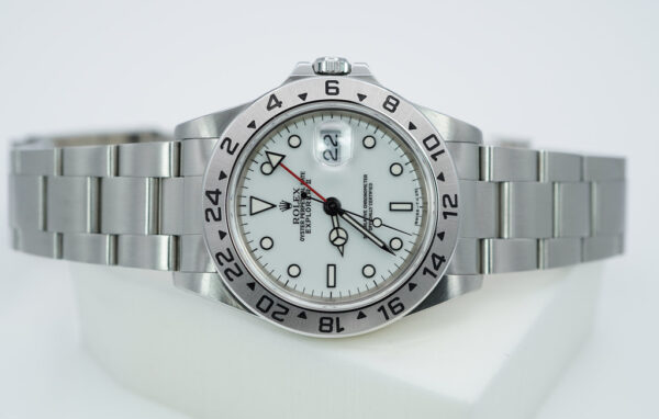 Rolex 16570 EXPLORER II 40MM POLAR CREAM TRITIUM DIAL LUG HOLES BOXES PAPERS - Image 11