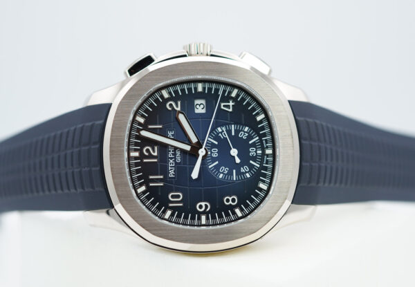 NEW Patek PHILIPPE 5968G AQUANAUT CHRONOGRAPH 18K WHITE GOLD BLUE DIAL FULL SET - Image 10