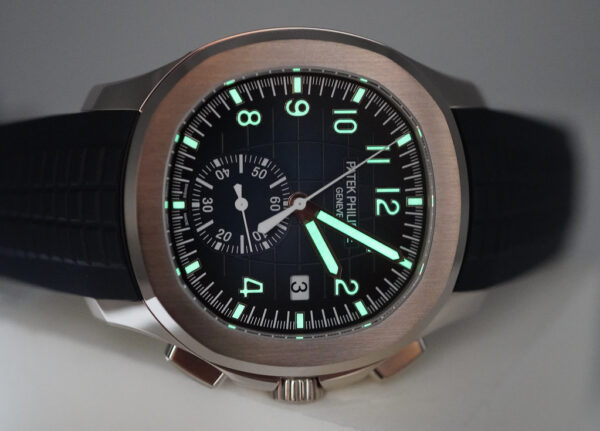 NEW Patek PHILIPPE 5968G AQUANAUT CHRONOGRAPH 18K WHITE GOLD BLUE DIAL FULL SET - Image 11