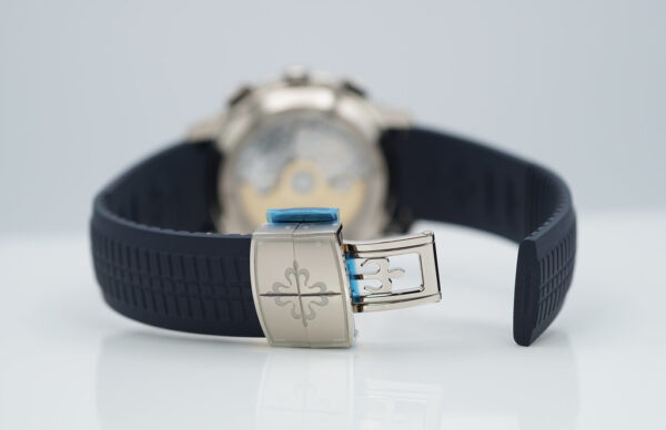 NEW Patek PHILIPPE 5968G AQUANAUT CHRONOGRAPH 18K WHITE GOLD BLUE DIAL FULL SET - Image 7