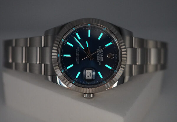Rolex 126334 DATEJUST 41 FLUTED BEZEL BLUE STICK DIAL OYSTER 2022 COMPLETE SET - Image 11