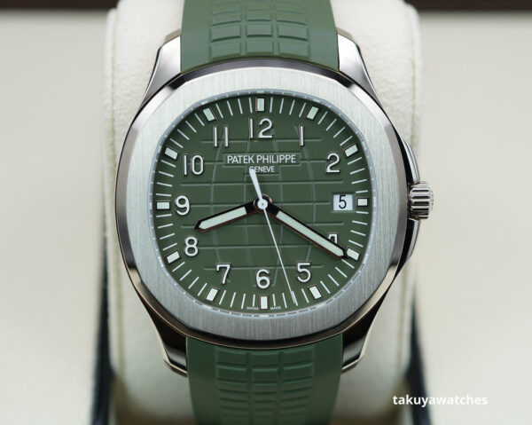 NEW Patek PHILIPPE 5168G AQUANAUT 18K WHITE GOLD GREEN DIAL COMPLETE SET