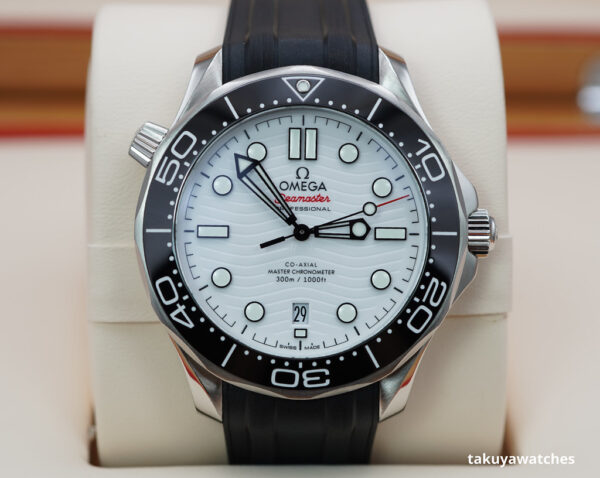 Omega SEAMASTER DIVER 300M WHITE WAVE DIAL BRACELET RUBBER STRAP FULL SET