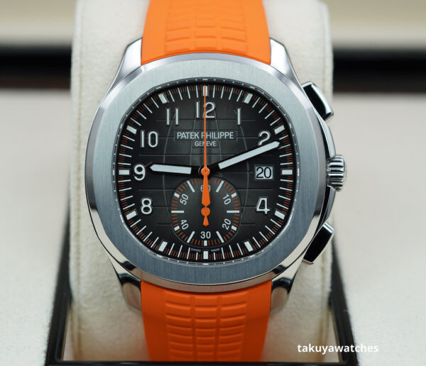 Patek PHILIPPE 5968A AQUANAUT CHRONOGRAPH BLACK ORANGE DIAL 42MM 2023 FULL SET