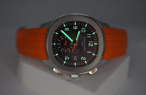 Patek PHILIPPE 5968A AQUANAUT CHRONOGRAPH BLACK ORANGE DIAL 42MM 2023 FULL SET - Image 12