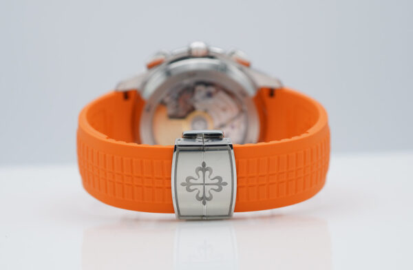 Patek PHILIPPE 5968A AQUANAUT CHRONOGRAPH BLACK ORANGE DIAL 42MM 2023 FULL SET - Image 7