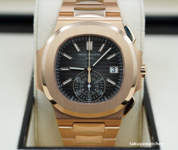 NEW Patek PHILIPPE 5980/1R NAUTILUS CHRONOGRAPH 18K ROSE GOLD 2021 FULL SET