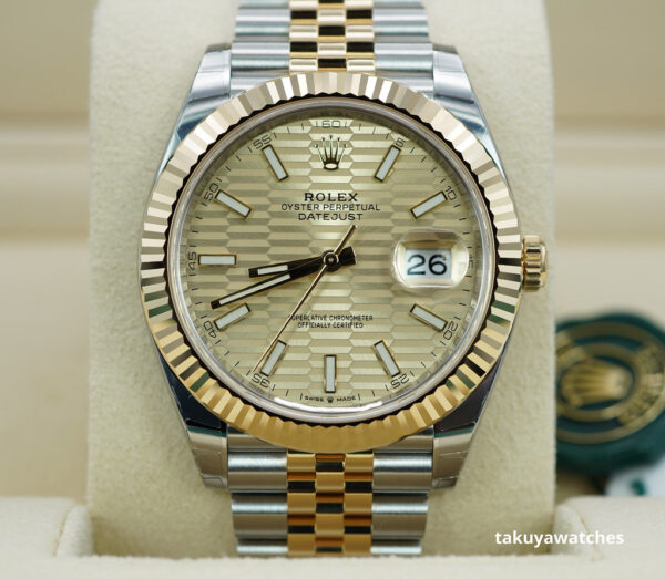 BRAND NEW Rolex 126333 DATEJUST 41 GOLD STEEL CHAMPAGNE MOTIF DIAL JUBILEE 2023 FULL SET