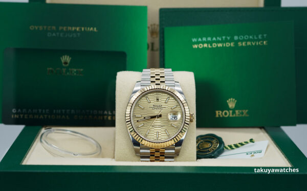 BRAND NEW Rolex 126333 DATEJUST 41 GOLD STEEL CHAMPAGNE MOTIF DIAL JUBILEE 2023 FULL SET - Image 2