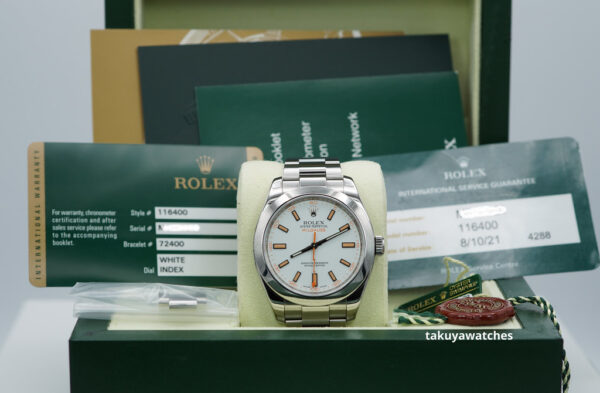 Rolex 116400 MILGAUSS STAINLESS STEEL WHITE DIAL FULL SET - Image 2