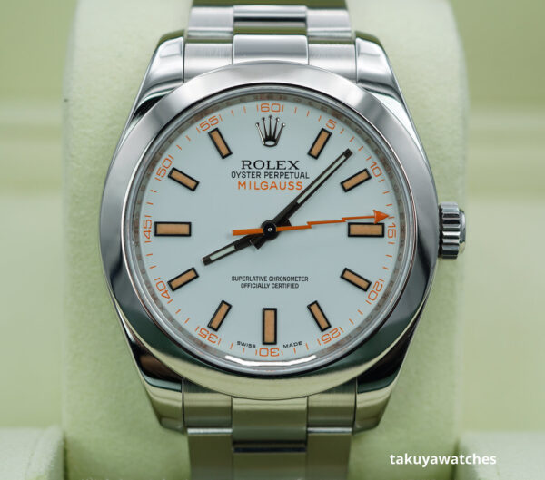 Rolex 116400 MILGAUSS STAINLESS STEEL WHITE DIAL FULL SET
