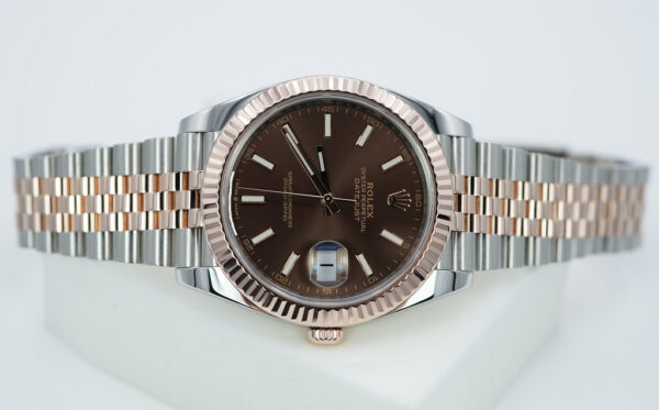 Rolex 126331 DATEJUST 41 18K ROSE GOLD STEEL CHOCOLATE DIAL JUBILEE BAND FULL SET - Image 9