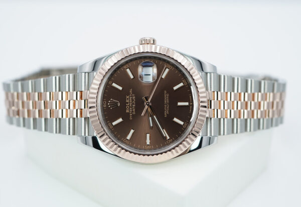 Rolex 126331 DATEJUST 41 18K ROSE GOLD STEEL CHOCOLATE DIAL JUBILEE BAND FULL SET - Image 10