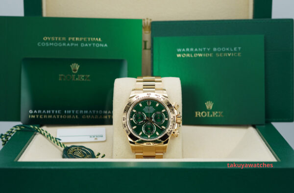 Rolex 116508 DAYTONA 18K YELLOW GOLD GREEN DIAL JOHN MAYER 2022 COMPLETE SET - Image 2