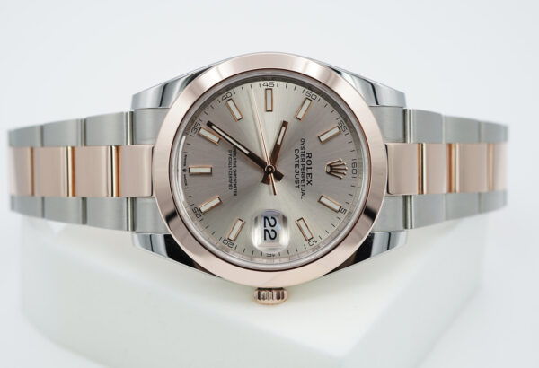 Rolex 126301 DATEJUST 41 ROSE GOLD STEEL SUNDUST DIAL 2023 WARRANTY FULL SET - Image 9