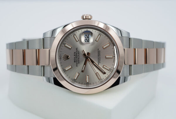 Rolex 126301 DATEJUST 41 ROSE GOLD STEEL SUNDUST DIAL 2023 WARRANTY FULL SET - Image 10