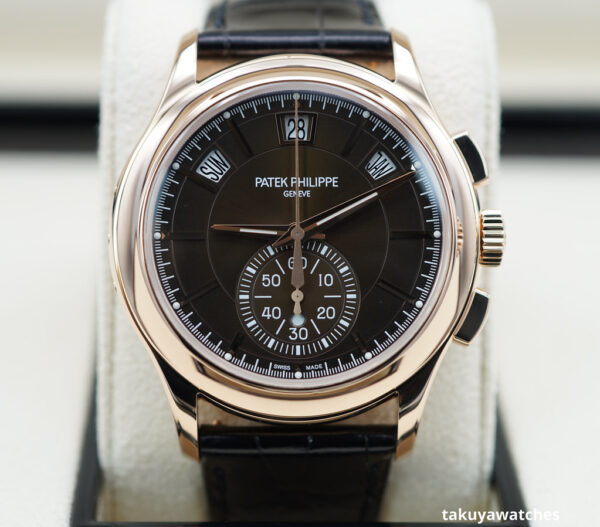 Patek PHILIPPE 5905R ROSE GOLD ANNUAL CALENDAR CHRONOGRAPH BROWN DIAL FULL SET