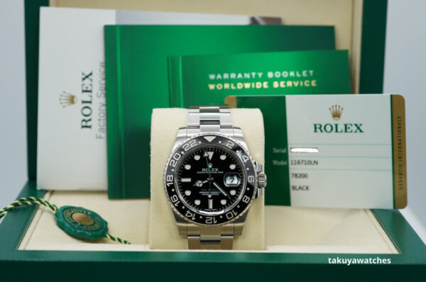Rolex 116710LN GMT MASTER II STEEL BLACK CERAMIC BEZEL 2015 BOX PAPERS - Image 2