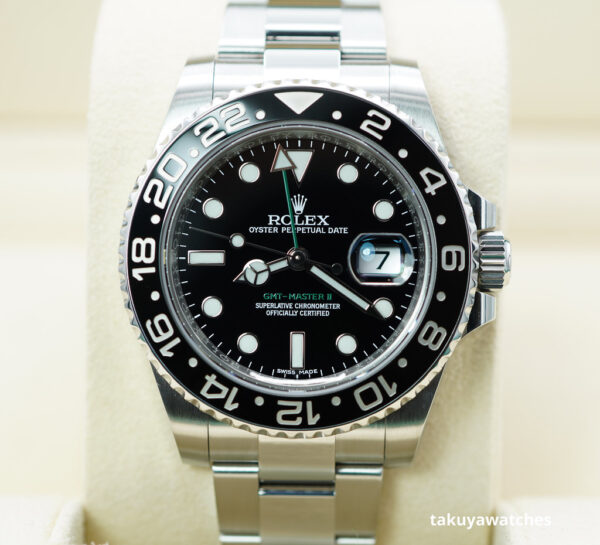 Rolex 116710LN GMT MASTER II STEEL BLACK CERAMIC BEZEL 2015 BOX PAPERS