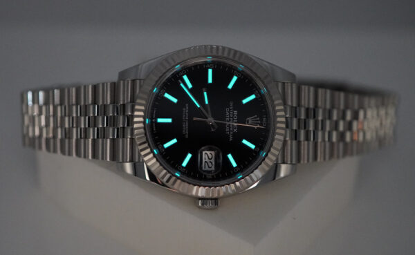 Rolex 126334 DATEJUST 41 FLUTED BEZEL BLACK STICK DIAL JUBILEE BAND FULL SET - Image 11