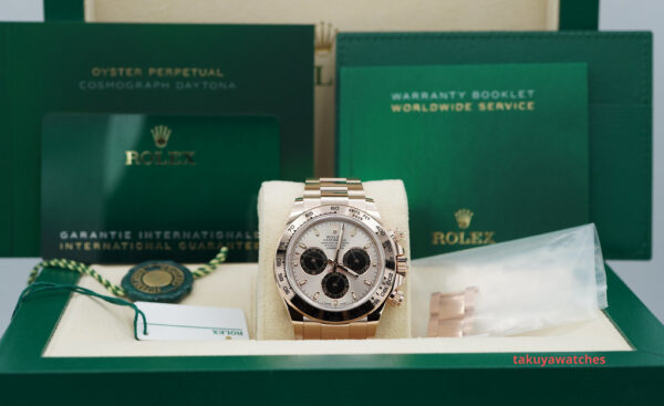 Rolex 116505 DAYTONA 18K ROSE GOLD SUNDUST DIAL 2023 WARRANTY COMPLETE SET - Image 2