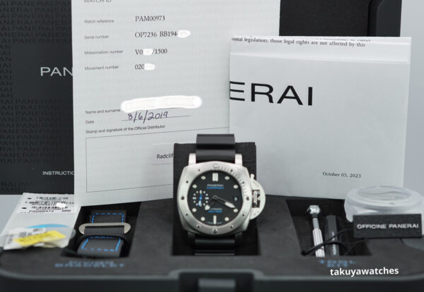Panerai PAM 973 SUBMERSIBLE 3 DAYS STAINLESS STEEL AUTOMATIC 42MM FULL SET - Image 2