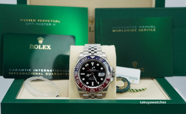 NEW Rolex 126710BLRO PEPSI GMT MASTER II RED BLUE JUBILEE 2023 STICKERS FULL SET - Image 2