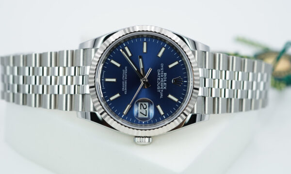 Rolex 126234 DATEJUST 36 FLUTED BEZEL BLUE DIAL JUBILEE BAND 2023 FULL SET - Image 9