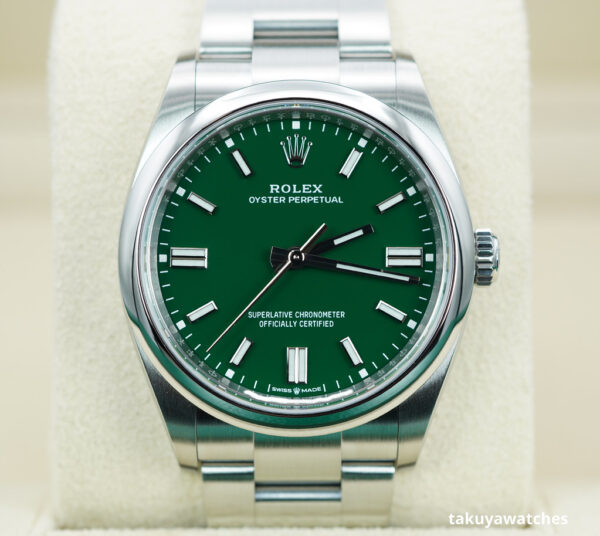 Rolex 126000 OYSTER PERPETUAL 36 GREEN DIAL 2023 WARRANTY FULL SET