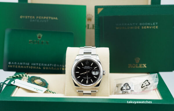 Rolex 126200 DATEJUST 36 BLACK STICKS DIAL OYSTER BAND 2020 WARRANTY FULL SET - Image 2