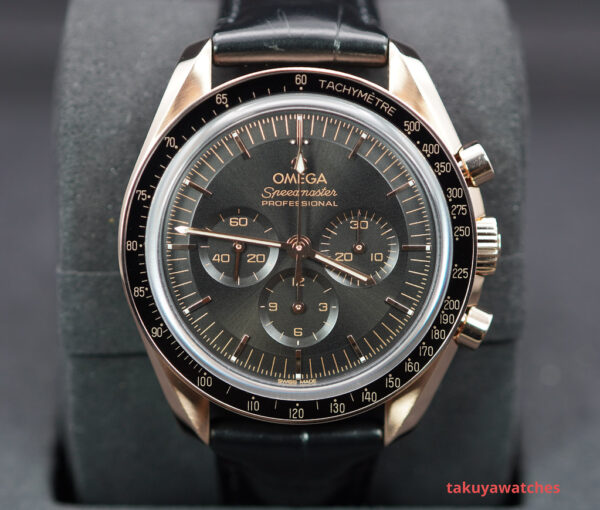 Omega SPEEDMASTER MOONWATCH 18K ROSE GOLD BLACK DIAL 2022 WARRANTY FULL SET