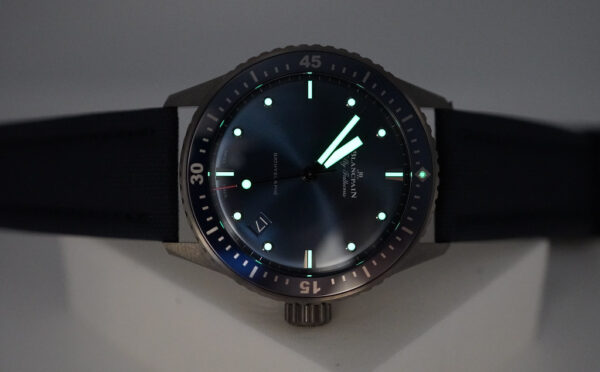 Blancpain FIFTY FATHOMS BATHYSCAPHE GREY CERAMIC BLUE DIAL BLUE BEZEL 2023 FULL SET - Image 11