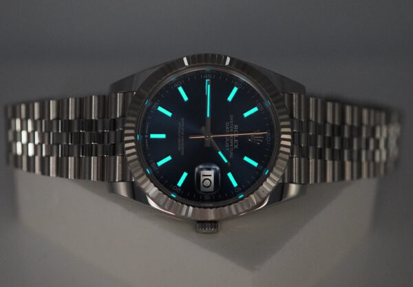 Rolex 126334 DATEJUST 41 FLUTED BEZEL BLUE STICK DIAL JUBILEE COMPLETE SET - Image 11