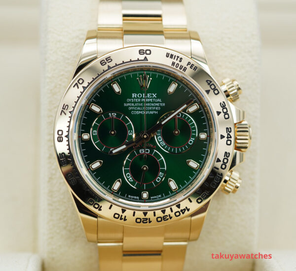 Rolex 116508 DAYTONA 18K YELLOW GOLD GREEN DIAL JOHN MAYER 2022 COMPLETE SET