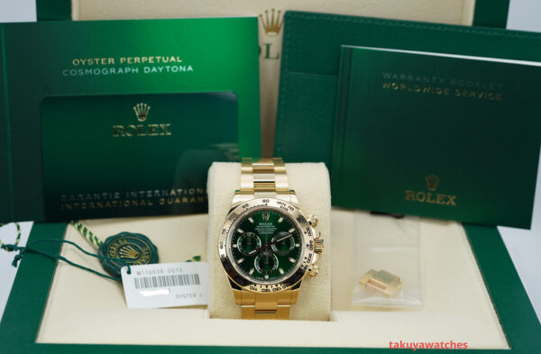 Rolex 116508 DAYTONA 18K YELLOW GOLD GREEN DIAL JOHN MAYER 2022 COMPLETE SET - Image 2